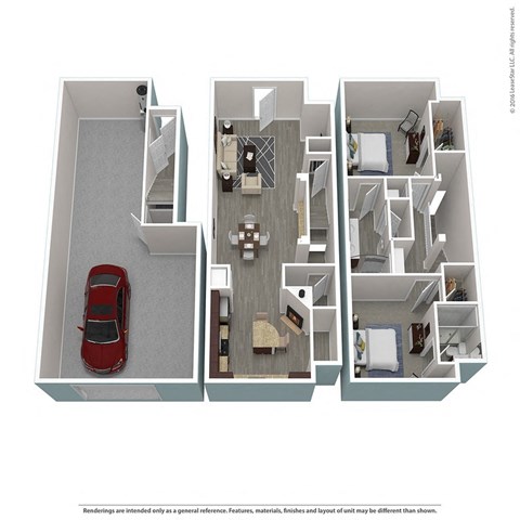 Floor plan for 2 beds, 2 baths, 1471 sqft